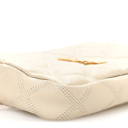 Saint Laurent Grained Lambskin Quilted Mini Becky Double Zip Bag Vintage White 9 of 11