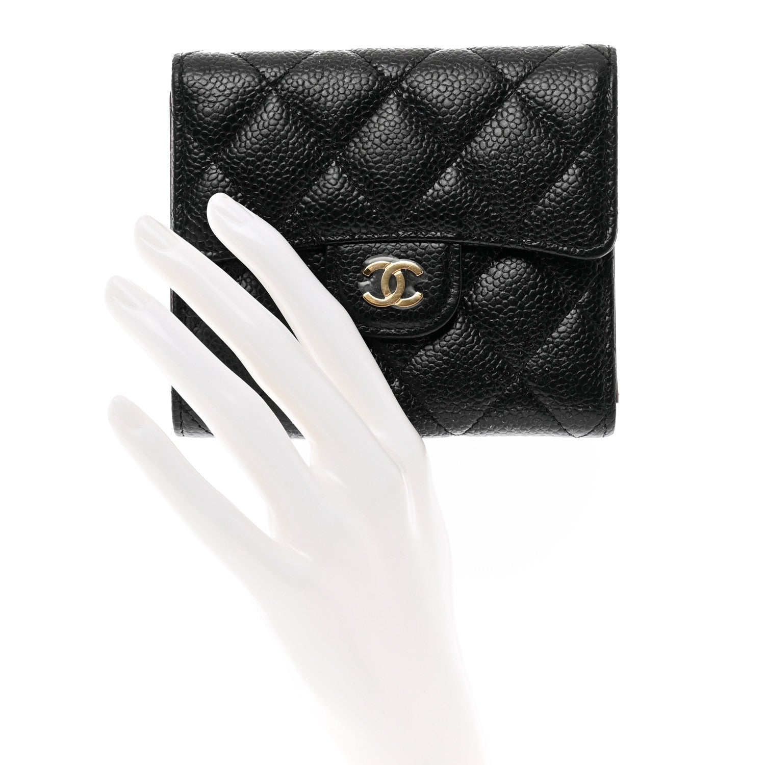 Chanel Caviar Quilted Compact Flap Wallet Black 2 of 10