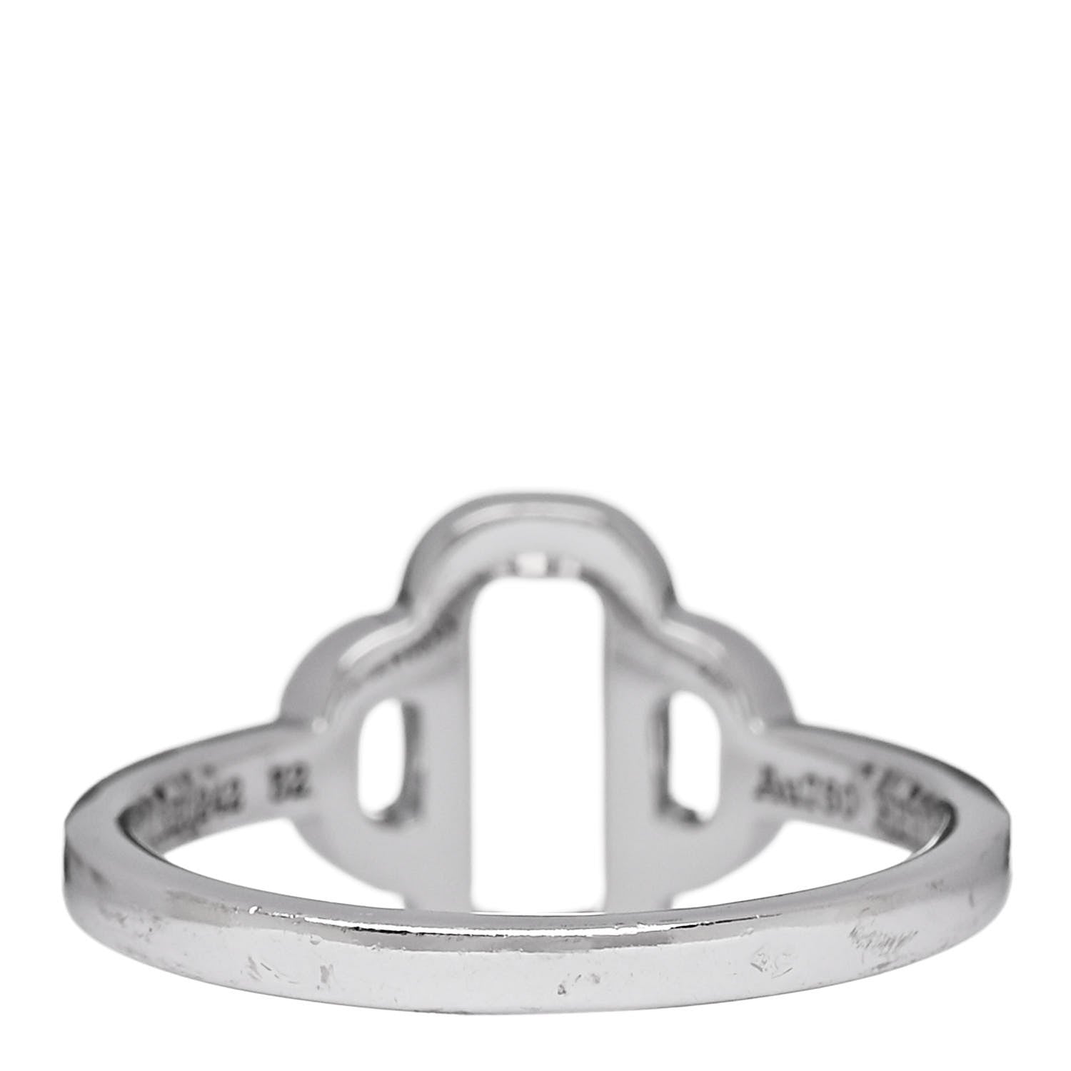 Hermes 18K White Gold Diamond Attelage Ring 52 6 3 of 5