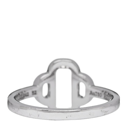 Hermes 18K White Gold Diamond Attelage Ring 52 6 3 of 5