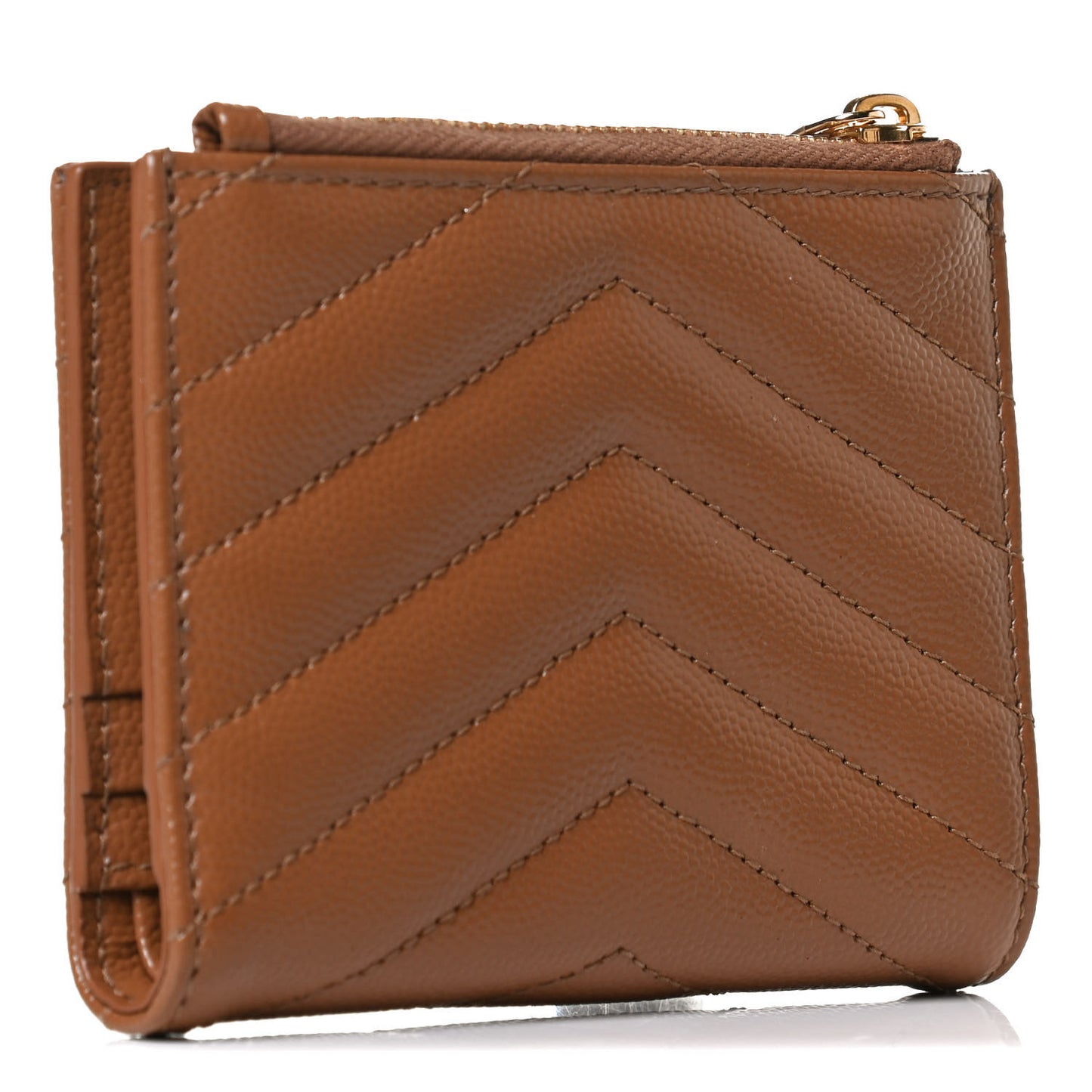 Grain De Poudre Matelasse Chevron Monogram Zipped Card Case