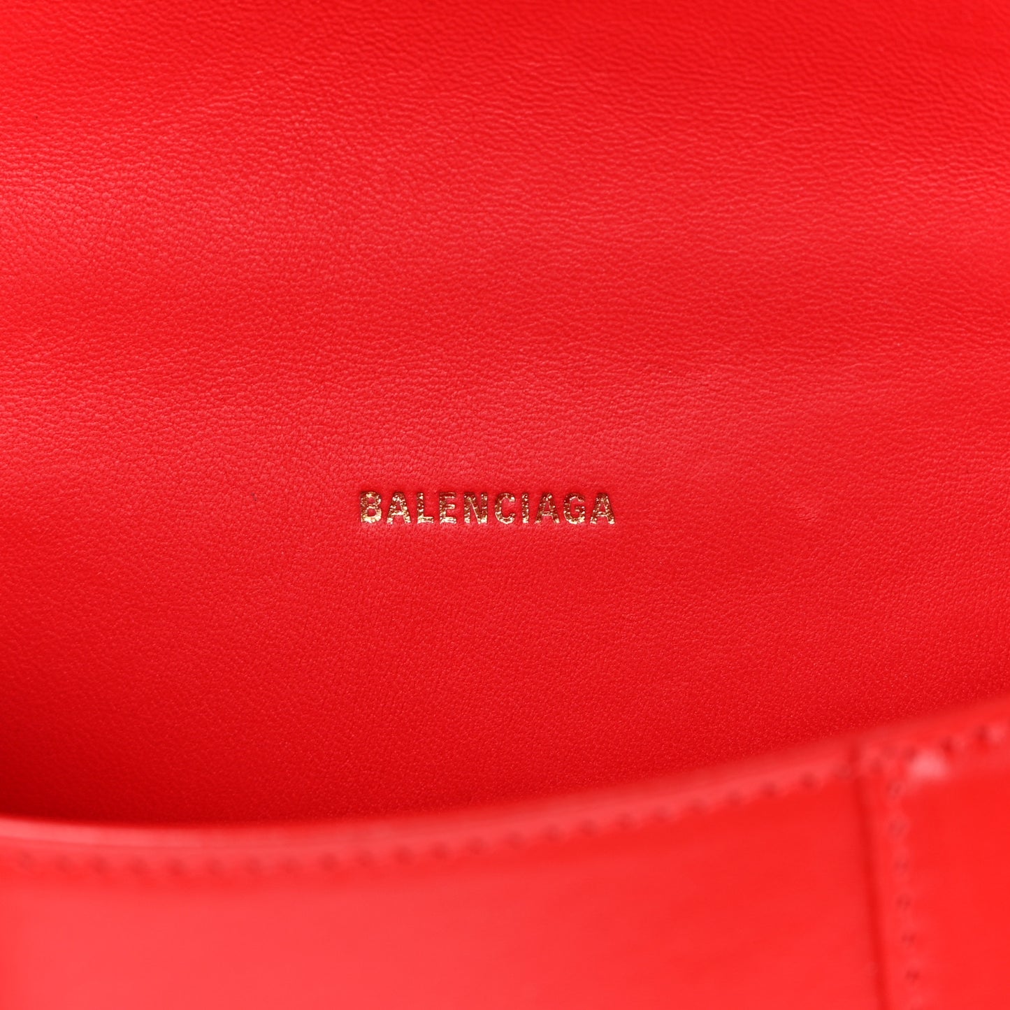 Shiny Box Calfskin Hourglass Top Handle Bag XS Bright Red