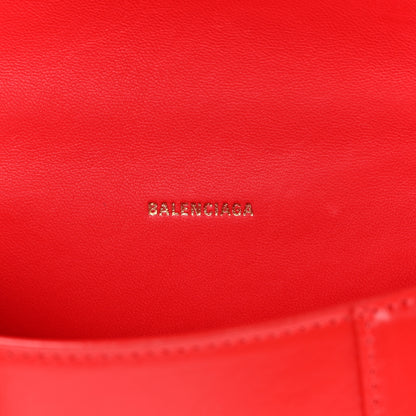 Balenciaga Shiny Box Calfskin Hourglass Top Handle Bag XS Bright Red 6 of 17