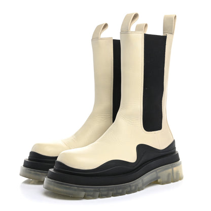 Bottega Veneta Calfskin The Tire Chelsea Boots 38.5 Wax Black Transparent 3 of 10