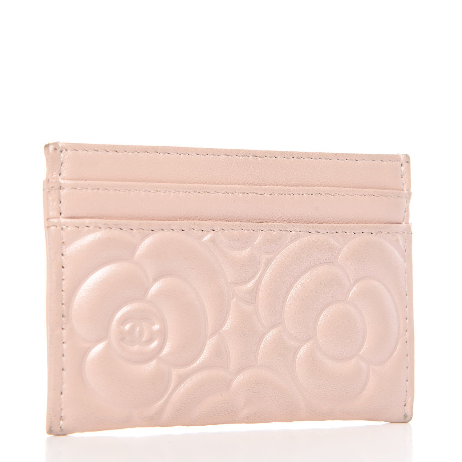 Chanel Lambskin Camellia Embossed Card Holder Pink 3 of 10