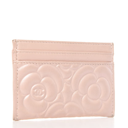 Chanel Lambskin Camellia Embossed Card Holder Pink 3 of 10