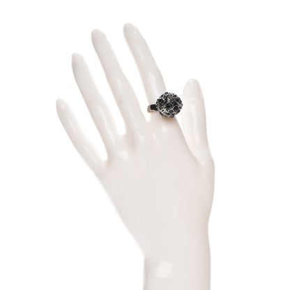 Chanel Crystal CC Cluster Ring size 6.75 Black 2 of 4
