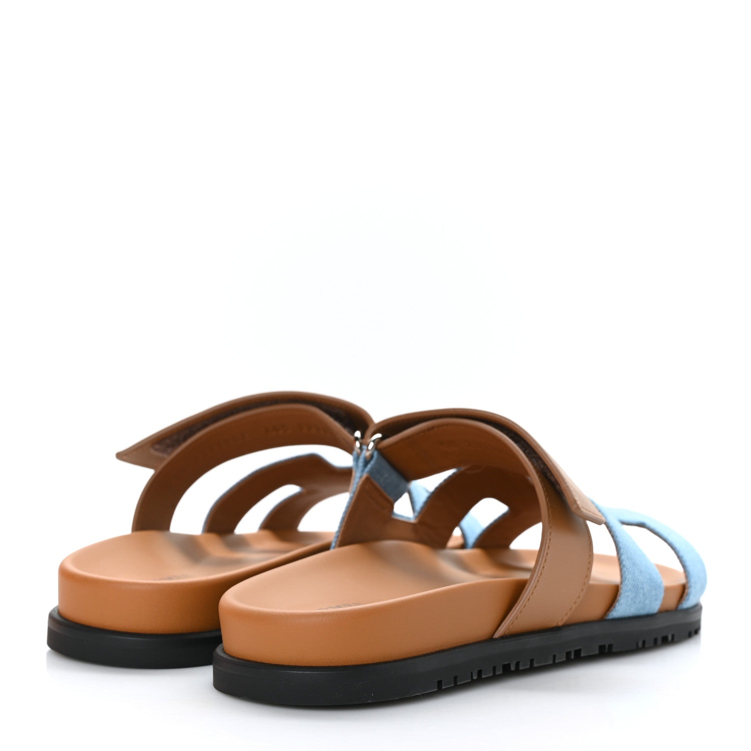 Hermes Denim Calfskin Womens Chypre Sandals 40.5 Bleu Clair Naturel 4 of 9
