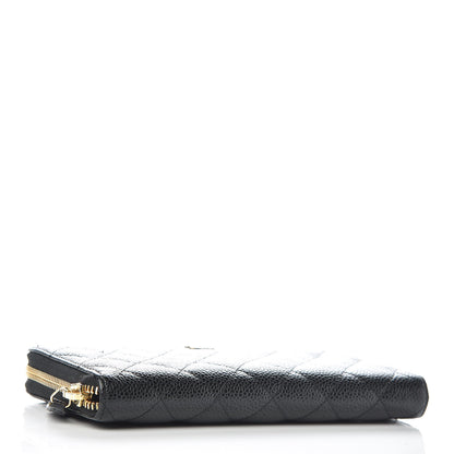 Chanel Caviar Quilted Large Gusset Zip Around Wallet Black 4 of 10