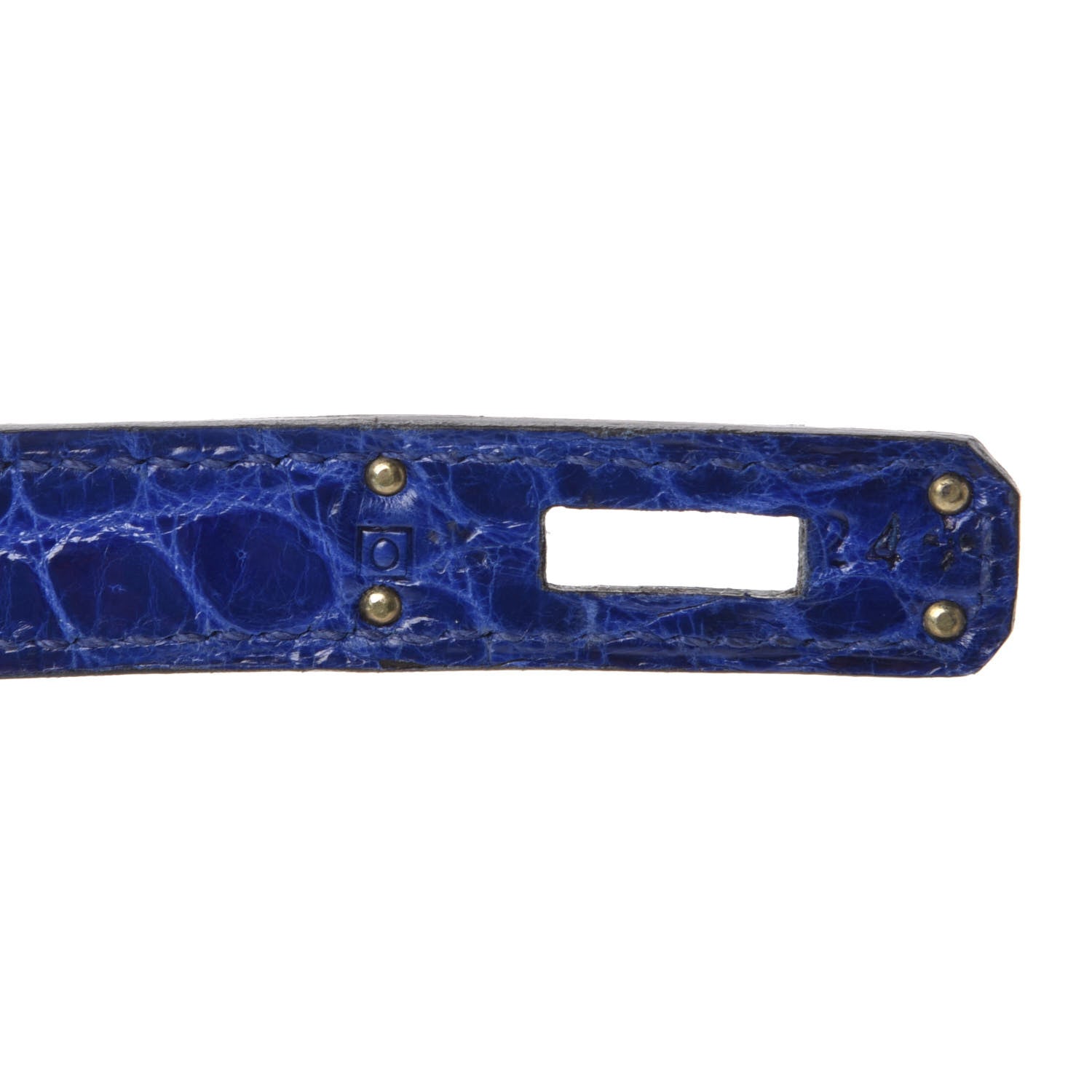 Hermes Shiny Niloticus Crocodile Kelly Cut Pochette Bleu Electrique 20 of 29