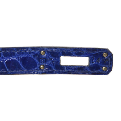 Hermes Shiny Niloticus Crocodile Kelly Cut Pochette Bleu Electrique 20 of 29