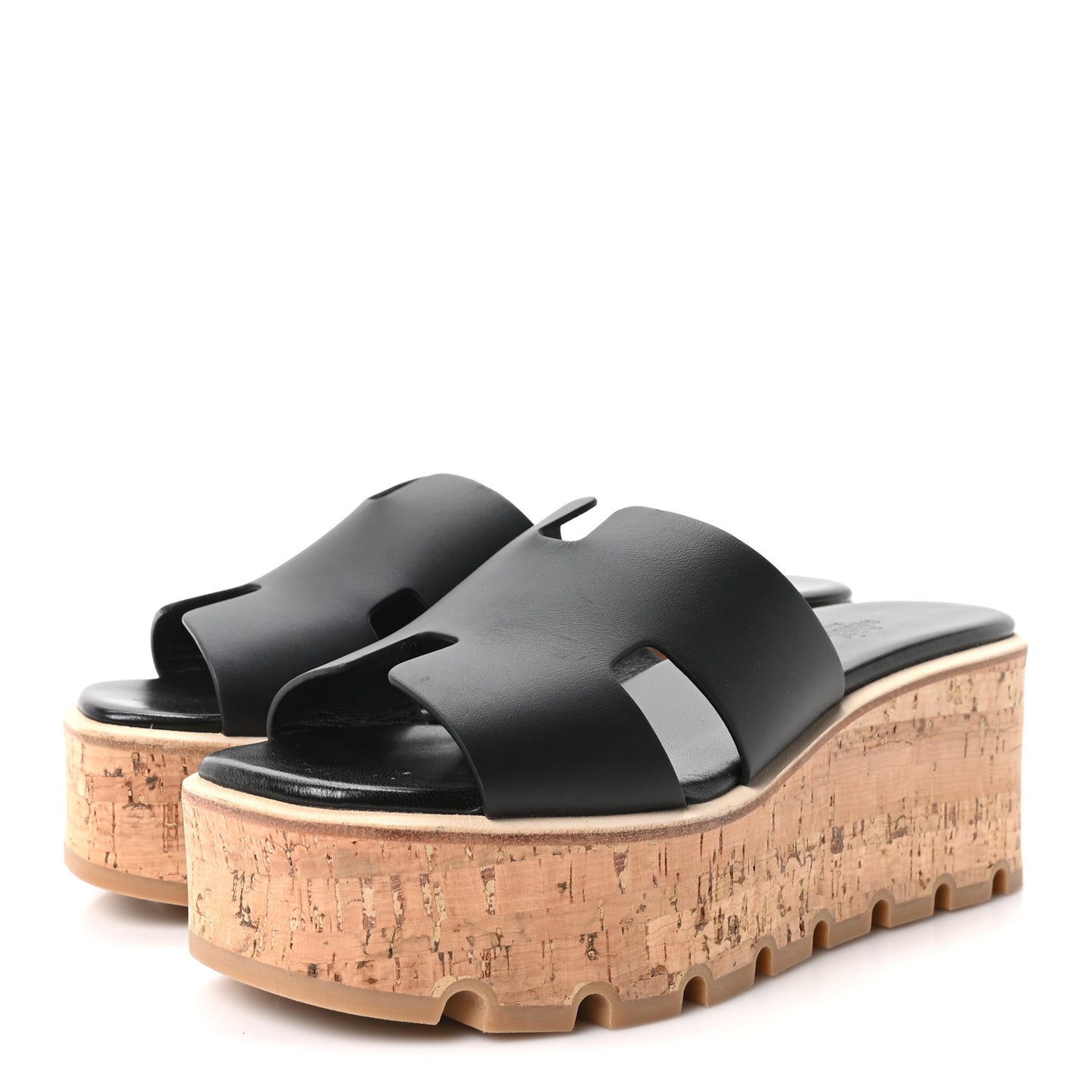 Calfskin Cork Eze 30 Sandals 38 Black
