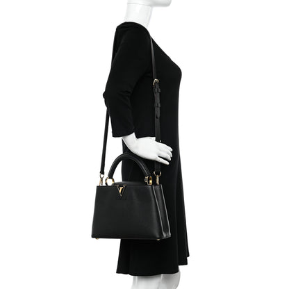 Louis Vuitton Taurillon Capucines BB Black 2 of 9