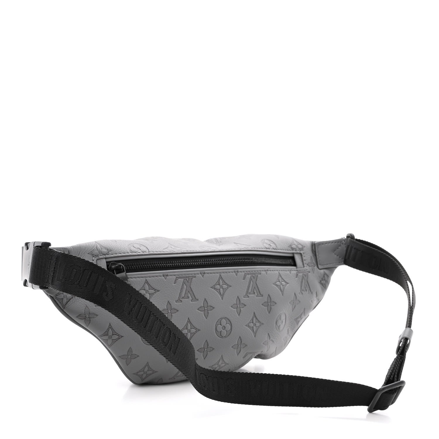 Louis Vuitton Calfskin Monogram Shadow Discovery Bumbag PM Gray 3 of 10
