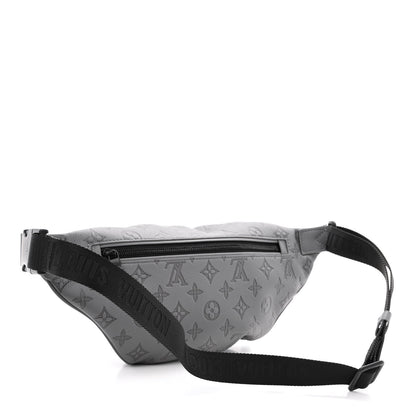 Louis Vuitton Calfskin Monogram Shadow Discovery Bumbag PM Gray 3 of 10