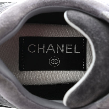 Chanel Suede Calfskin CC Sneakers 37 Black 5 of 13