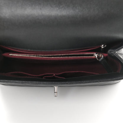 Chanel Caviar Chevron Quilted Small Coco Handle Flap Black 5 of 9