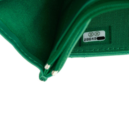 Chanel Lambskin Quilted Wallet On Chain WOC Green 8 of 13
