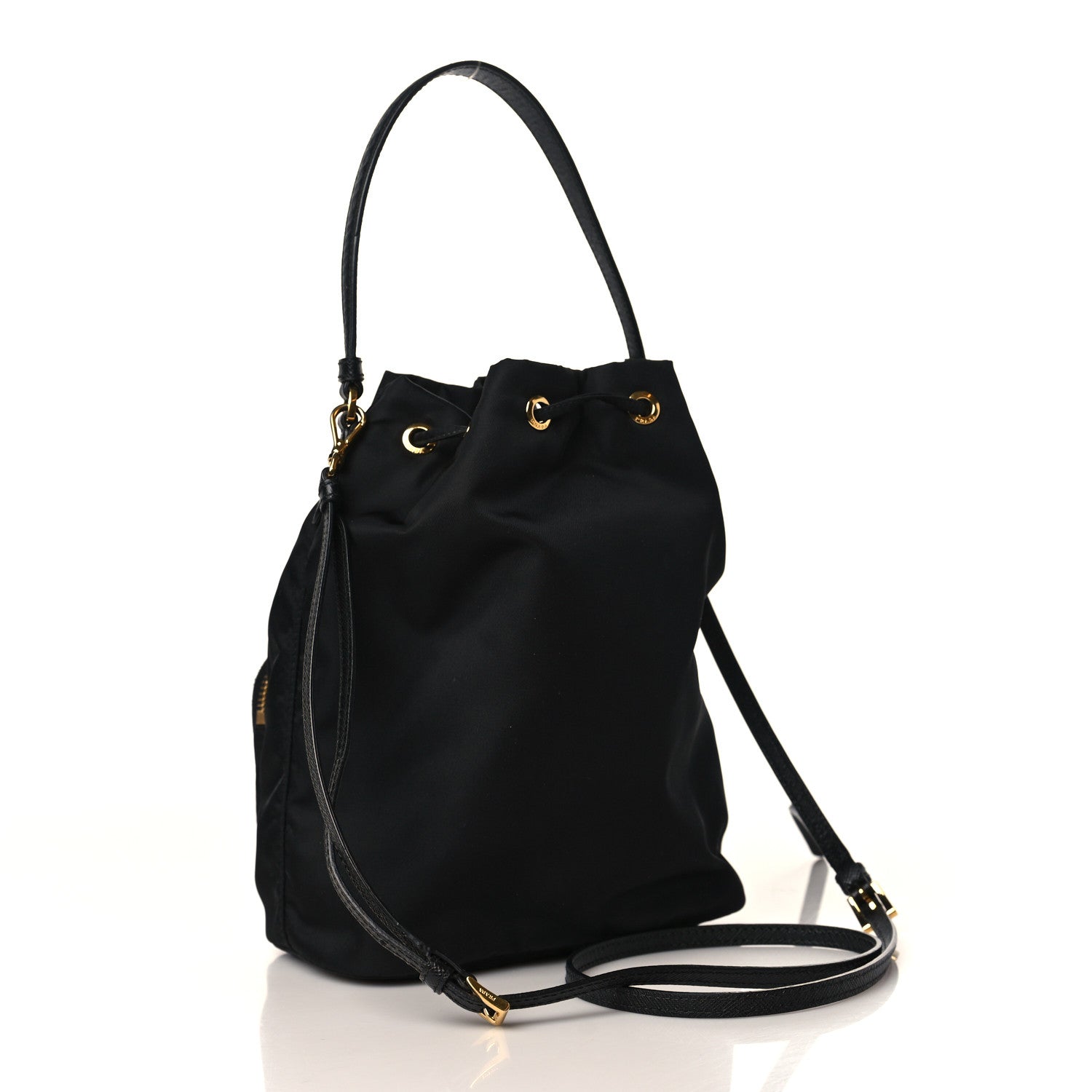 Prada Re-Nylon Duet Drawstring Shoulder Bag Black 3 of 9
