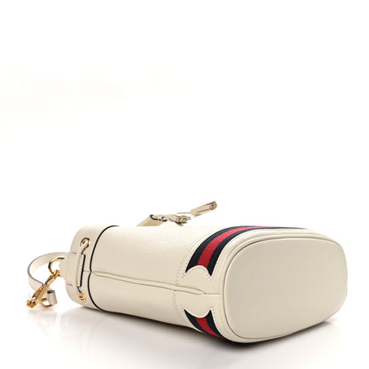 Gucci Glazed Textured Calfskin Web Small Ophidia Bucket Bag Mystic White 4 of 11