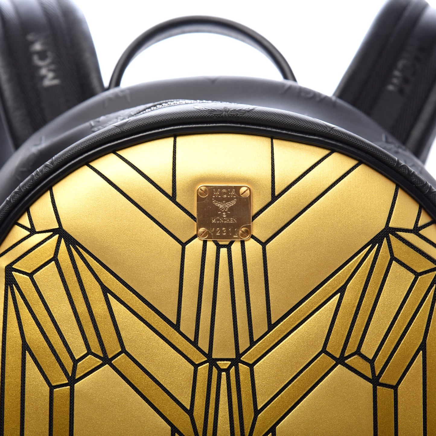 Metallic Calfskin Small Bionic Backpack Gold