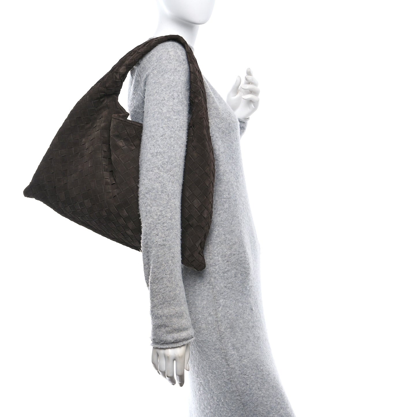 Suede Intrecciato Small Hop Fondant