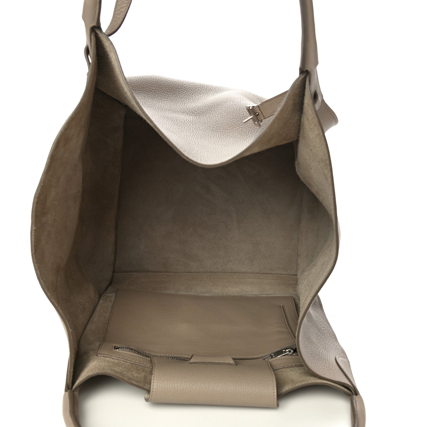 Supple Grained Calfskin Medium Big Bag Light Taupe