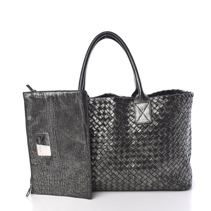Bottega Veneta Metallic Nappa Intrecciato Medium Moon Cabat 3 of 11