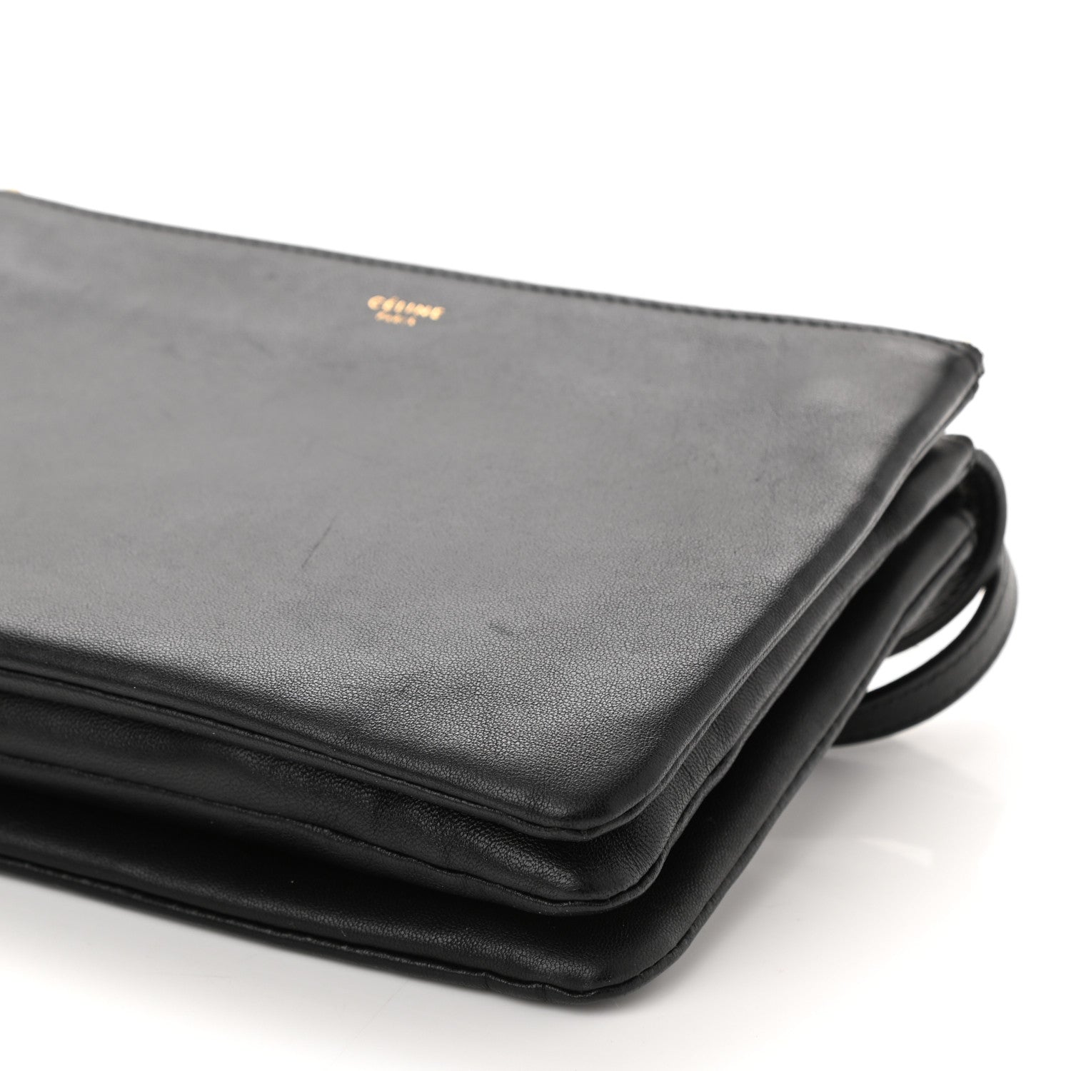 Celine Lambskin Small Trio Crossbody Bag Black 9 of 9