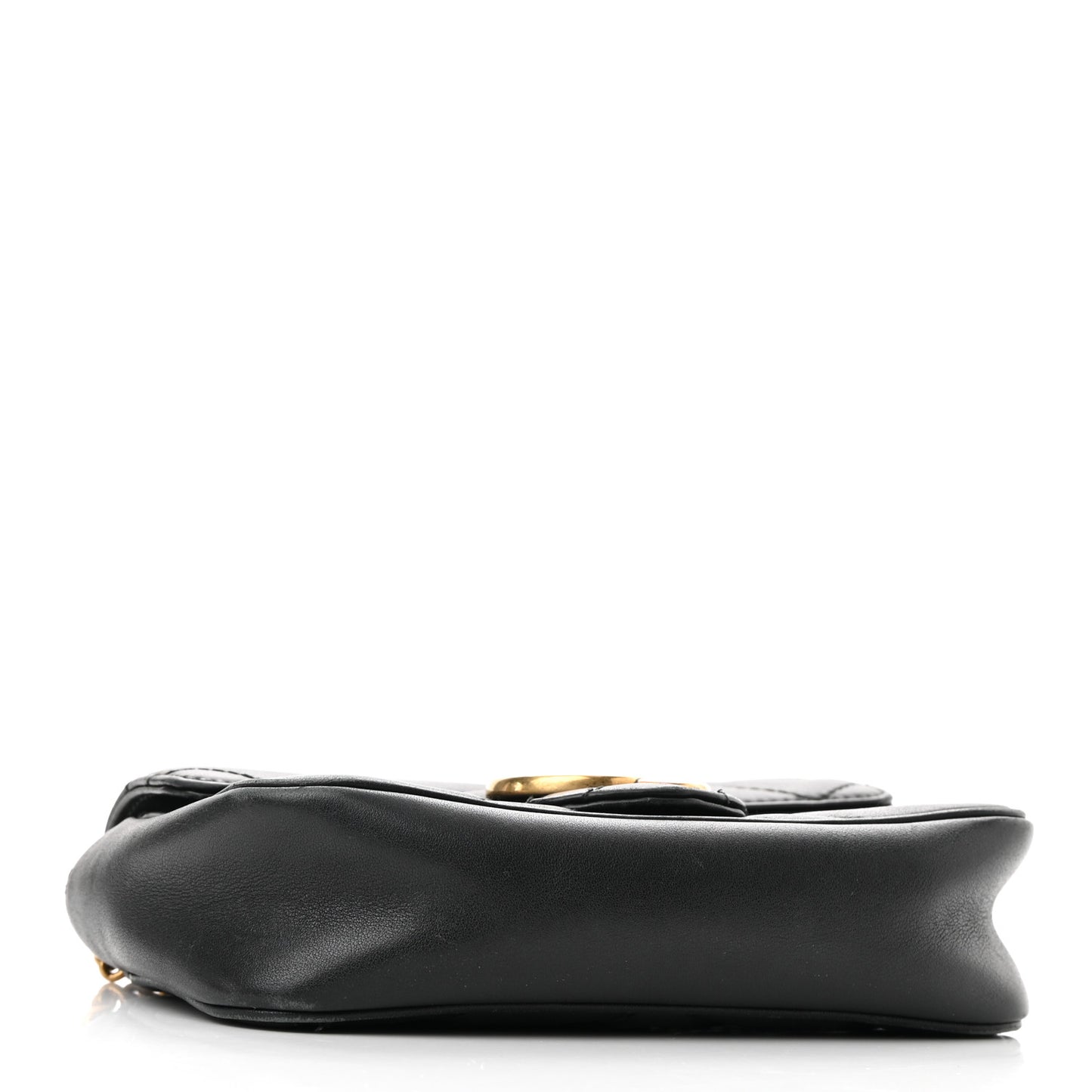 Calfskin Matelasse Super Mini GG Marmont Shoulder Bag Black