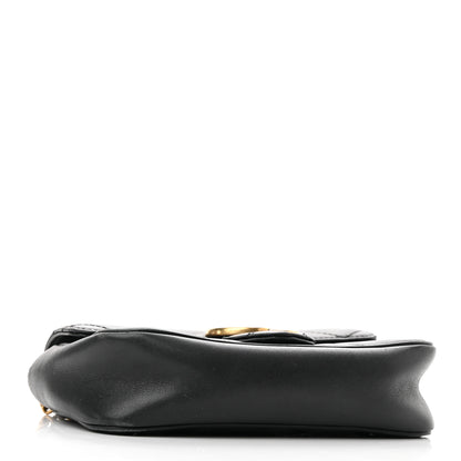 Gucci Calfskin Matelasse Super Mini GG Marmont Shoulder Bag Black 4 of 12