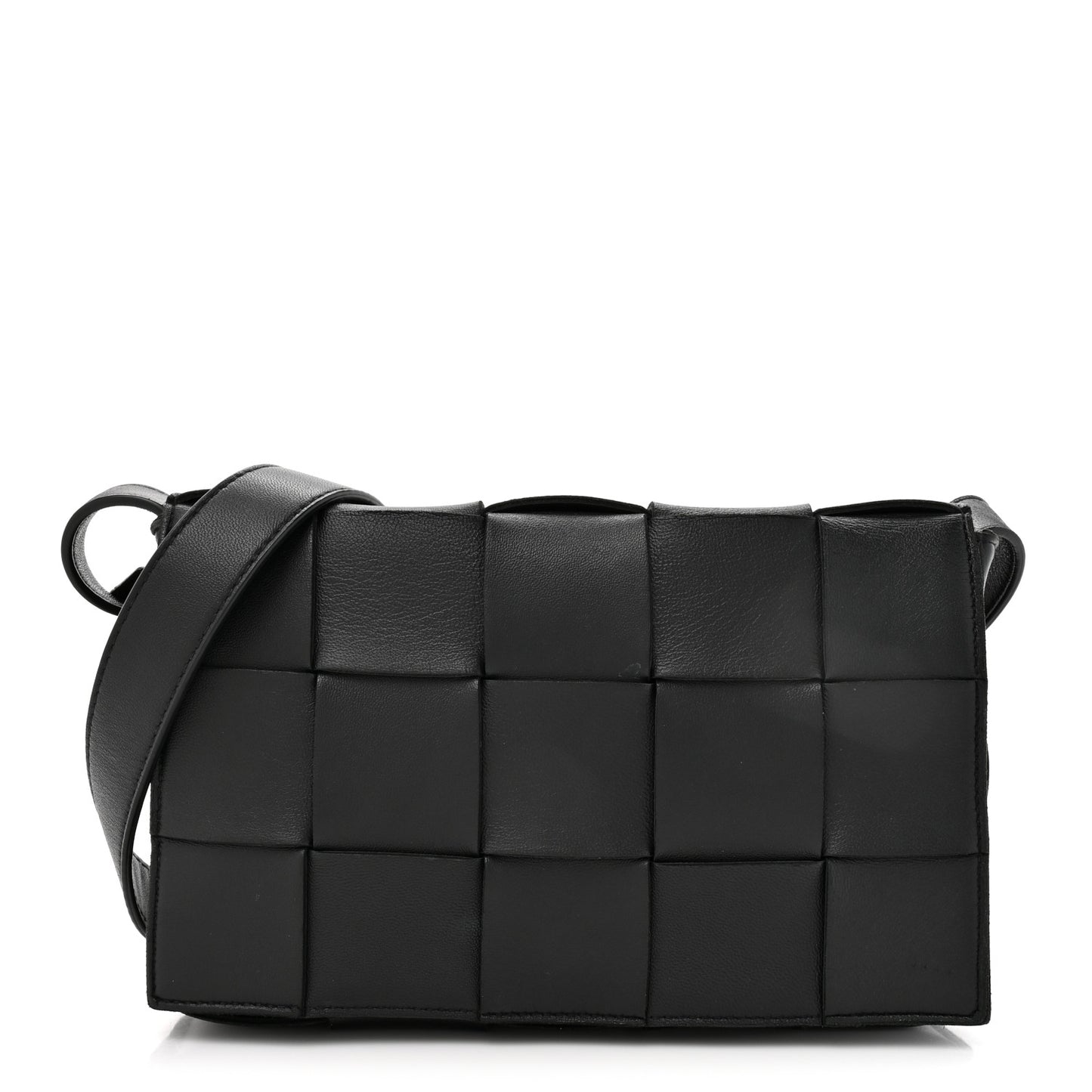 Lambskin Maxi Intrecciato Cassette Crossbody Bag Black