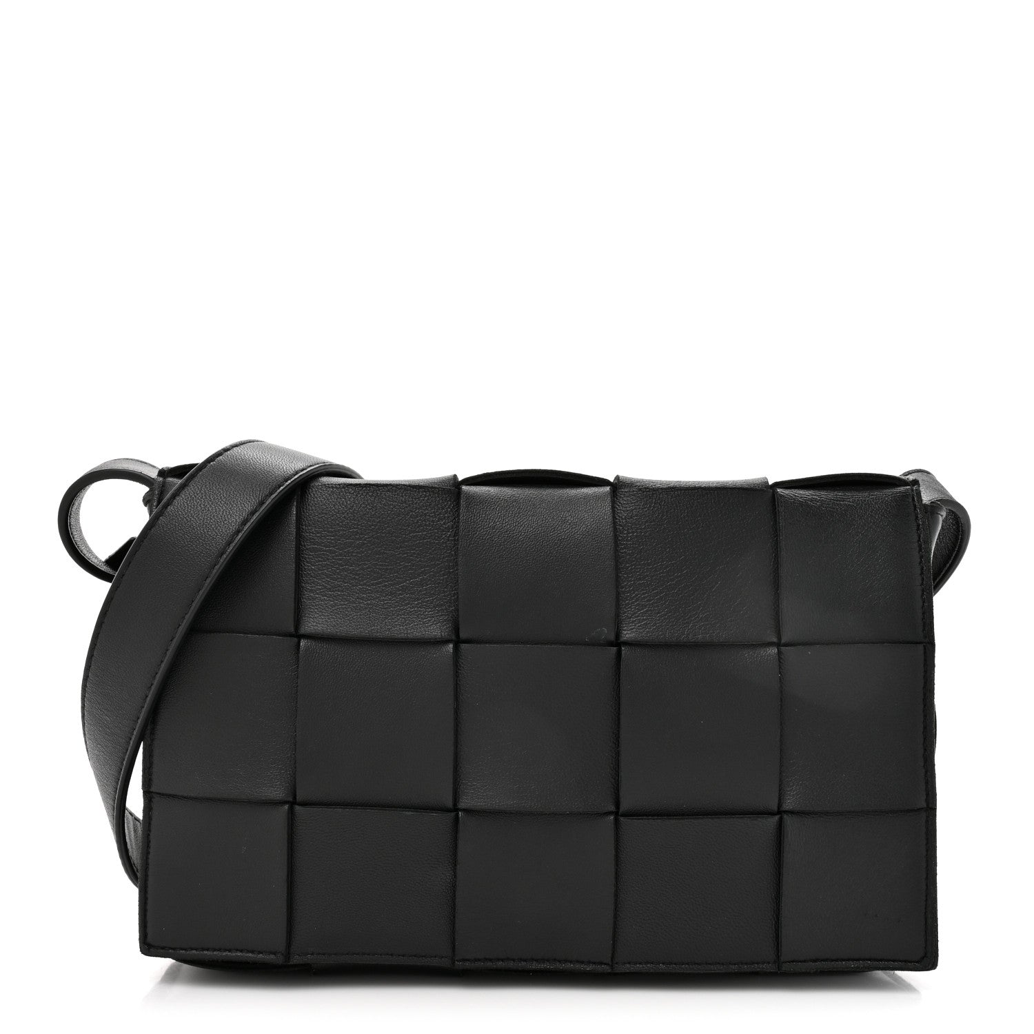 Bottega Veneta Lambskin Maxi Intrecciato Cassette Crossbody Bag Black 2 of 19