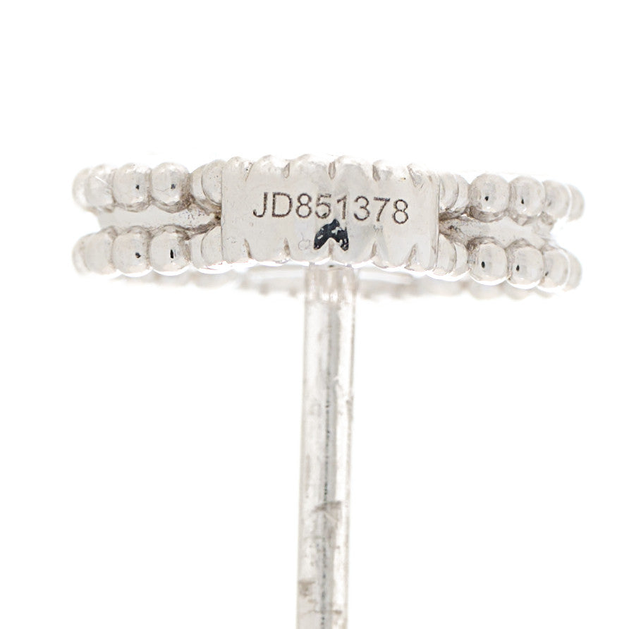 Van Cleef & Arpels 18K White Gold Diamond Sweet Alhambra Earrings 5 of 6