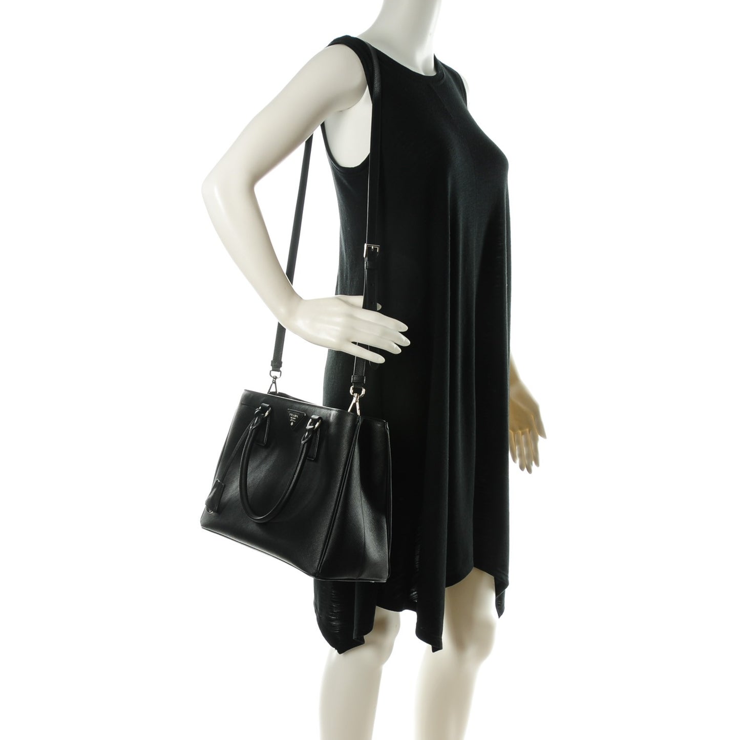 Saffiano Lux Medium Tote Nero Black