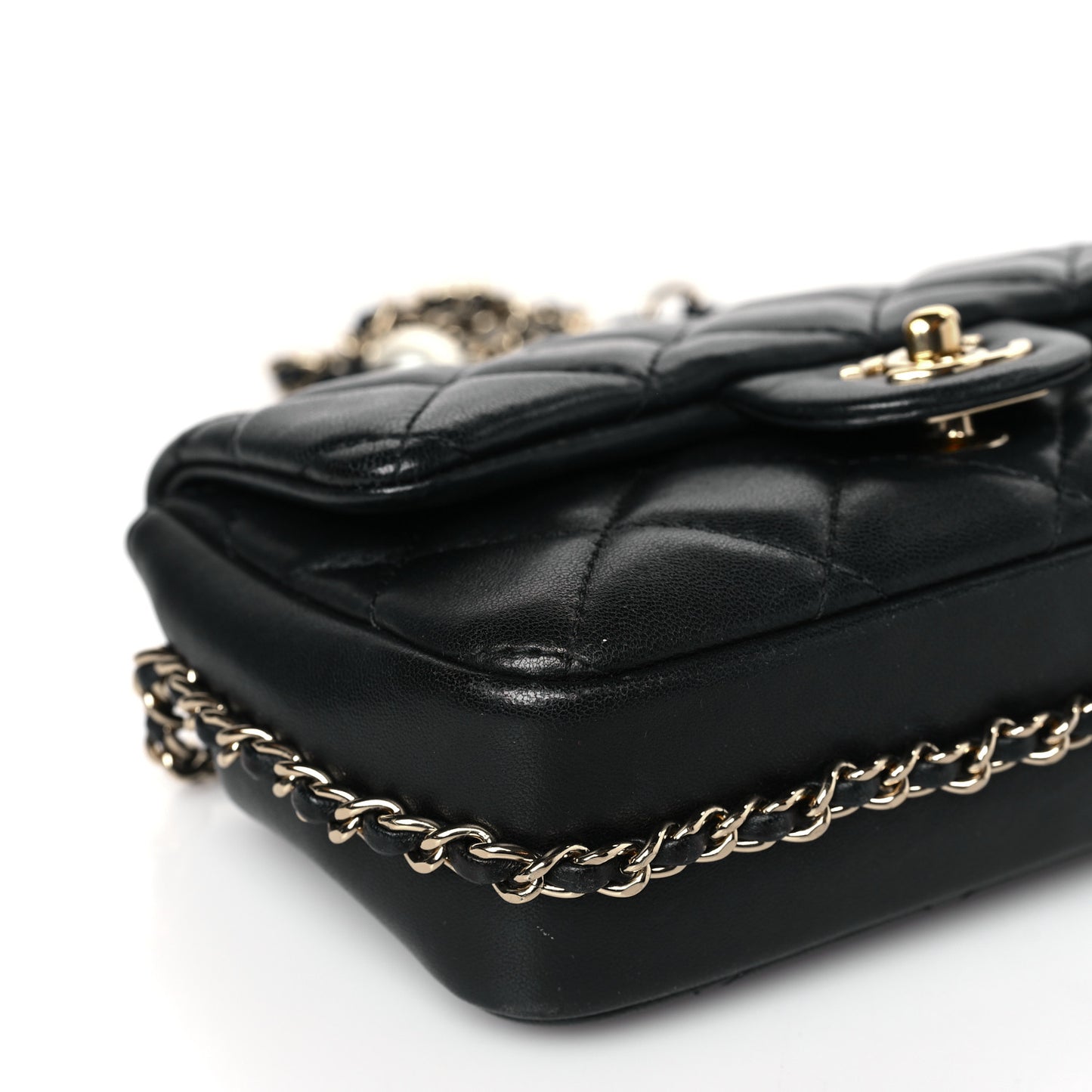 Lambskin Quilted Mini My Precious Flap Black