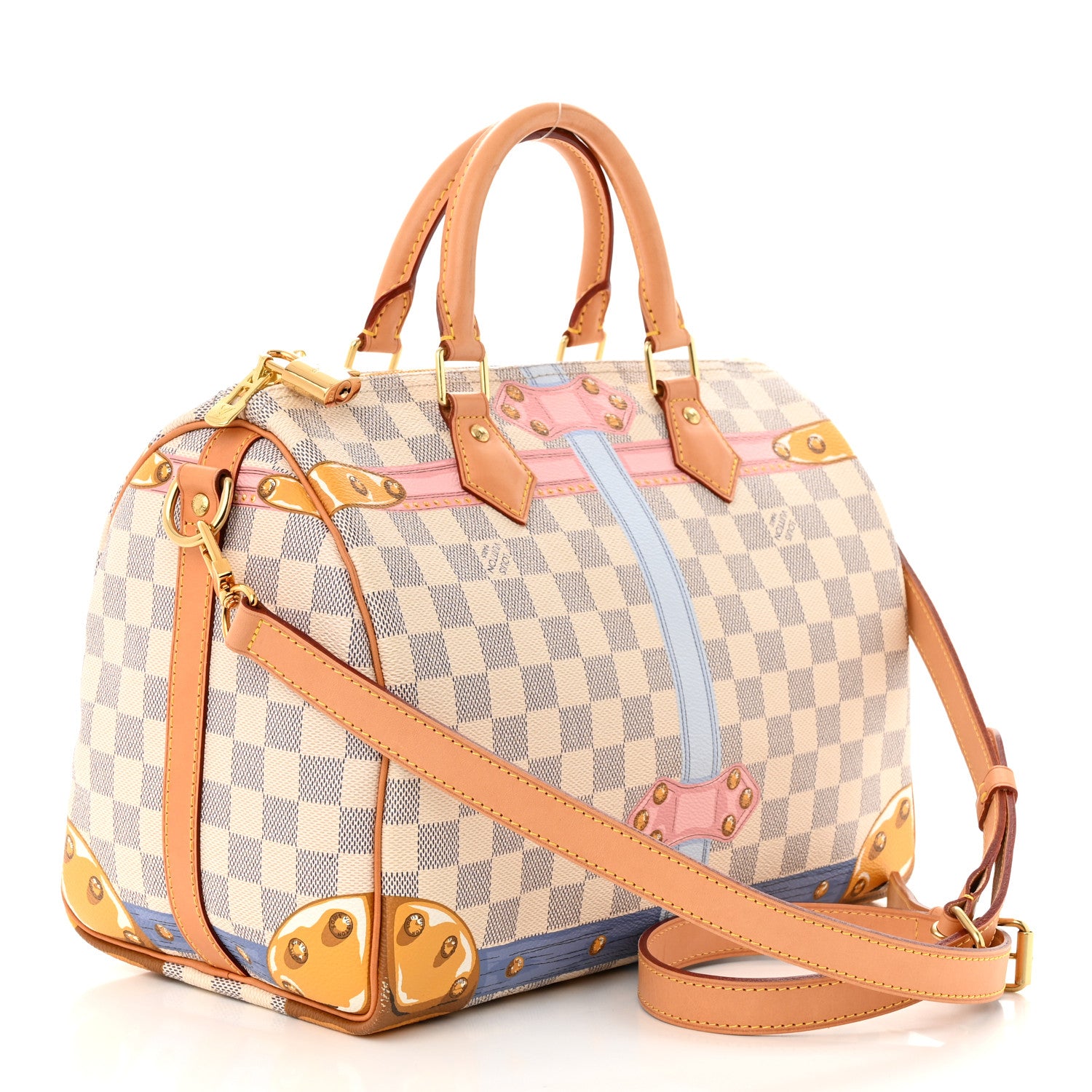 Louis Vuitton Damier Azur Summer Trunks Speedy Bandouliere 30 3 of 13