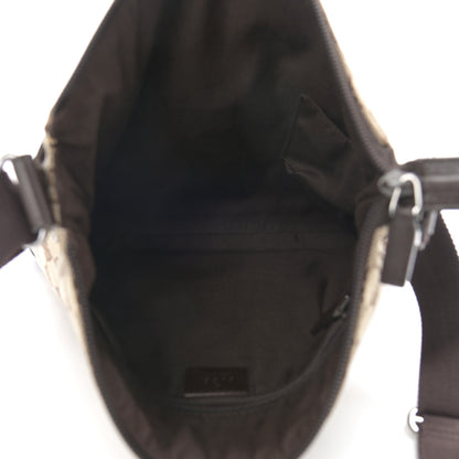 Gucci Monogram Calfskin Perforated Medium Flat Messenger Bag Dark Brown 4 of 10