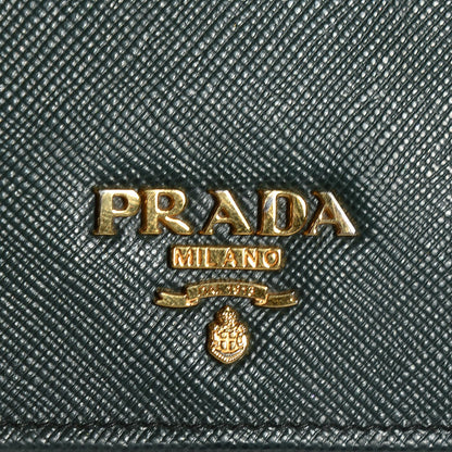 Prada Saffiano Metal Continental Flap Wallet Smeraldo 6 of 9