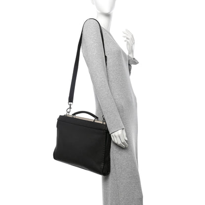 Fendi Calfskin Romano Selleria Large Peekaboo Iconic Fit Satchel Brown Milk Multicolor 2 of 9