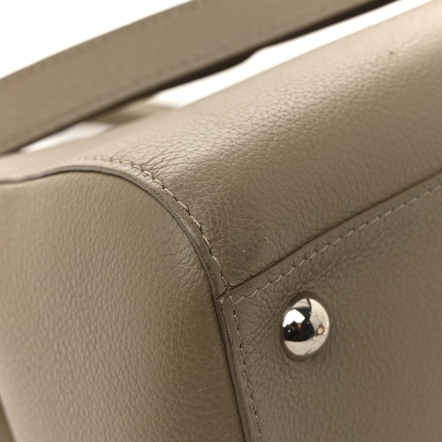 Grained Calfskin MM Brillant Satchel Taupe