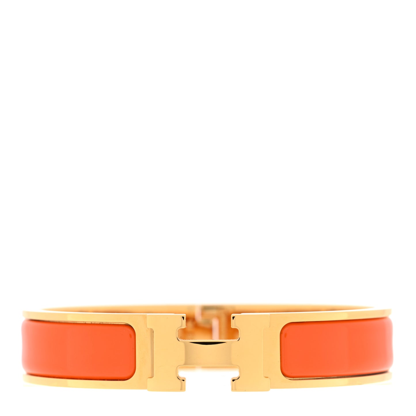 Enamel Narrow Clic Clac H Bracelet PM Orange