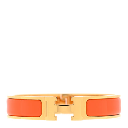 Hermes Enamel Narrow Clic Clac H Bracelet PM Orange 1 of 5