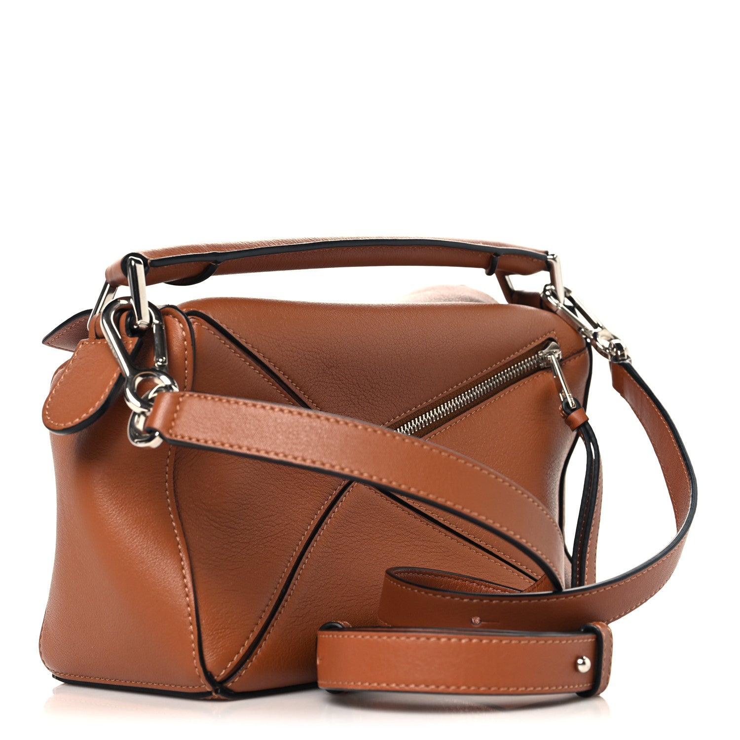 Loewe Grained Calfskin Small Puzzle Bag Tan 3 of 9