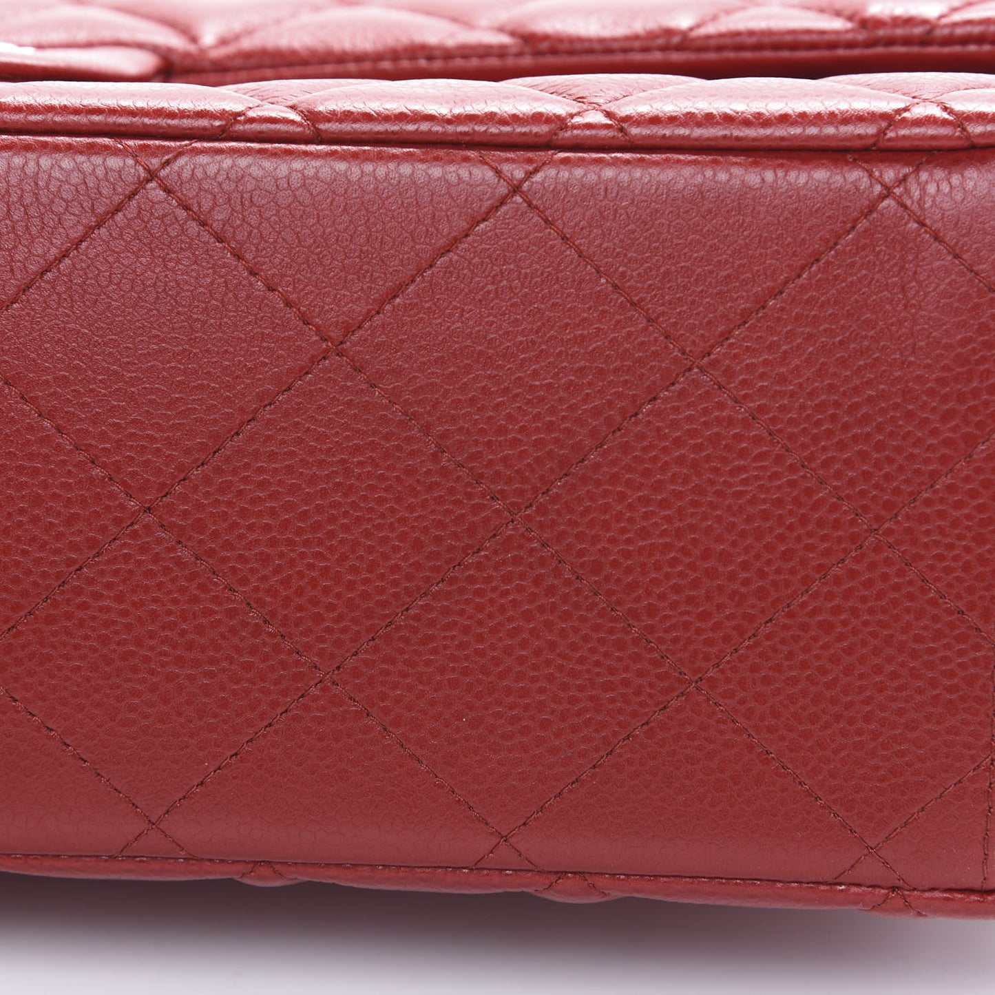 Caviar Quilted Maxi Double Flap Red