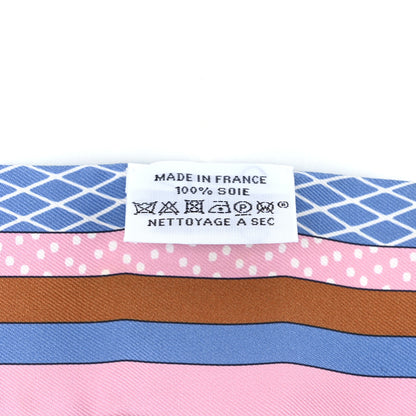 Hermes Silk Twilly Grand Theatre Nouveau Bleu Lavande Rose Vert 4 of 4