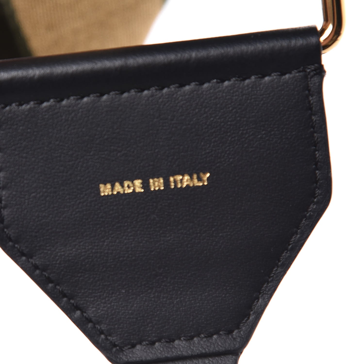 Fendi Ribbon Lurex Vitello Century Bi-Color Lines Adjustable Strap You Equatore Gold Lurex Black 4 of 5