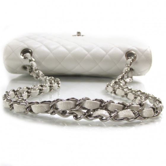 Chanel Caviar Quilted Medium Double Flap White 6 of 12