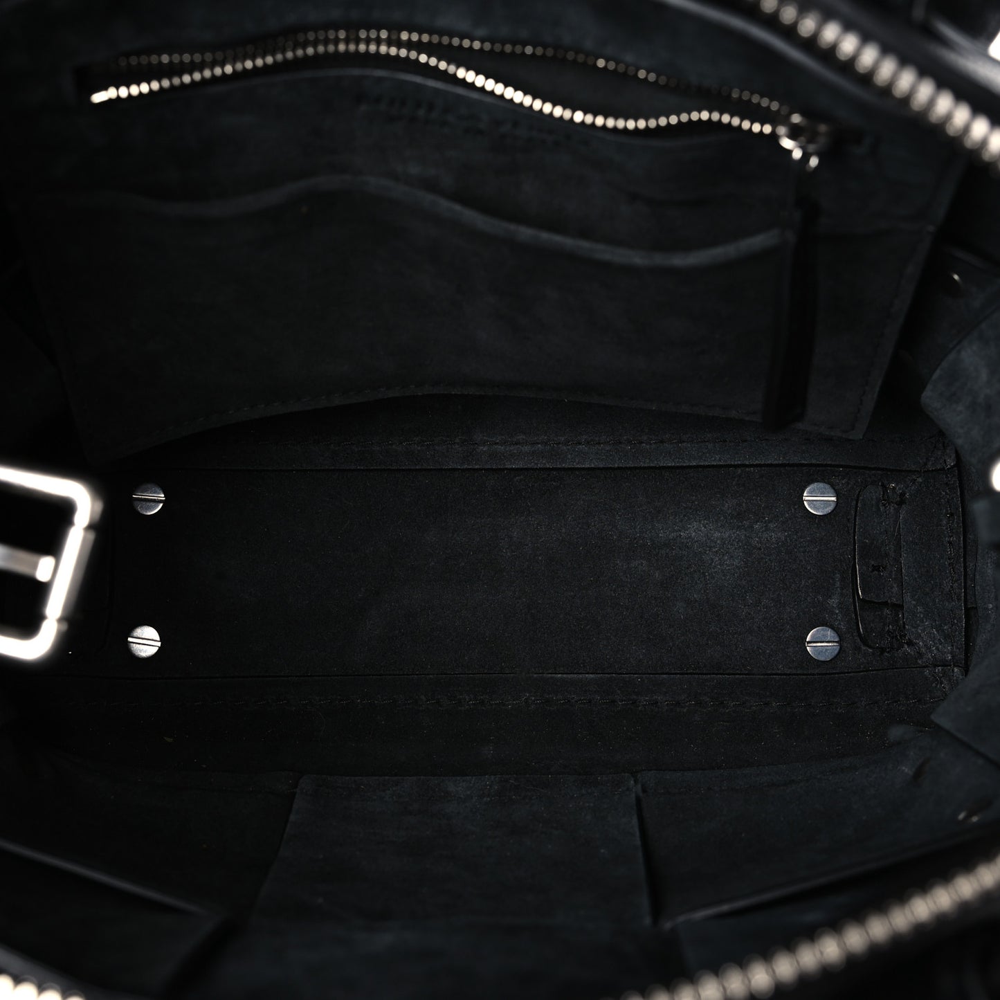 Grained Calfskin Arco Tool Tote Black