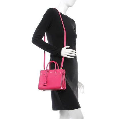 Saint Laurent Calfskin Nano Sac De Jour Lipstick Fuchsia 2 of 18